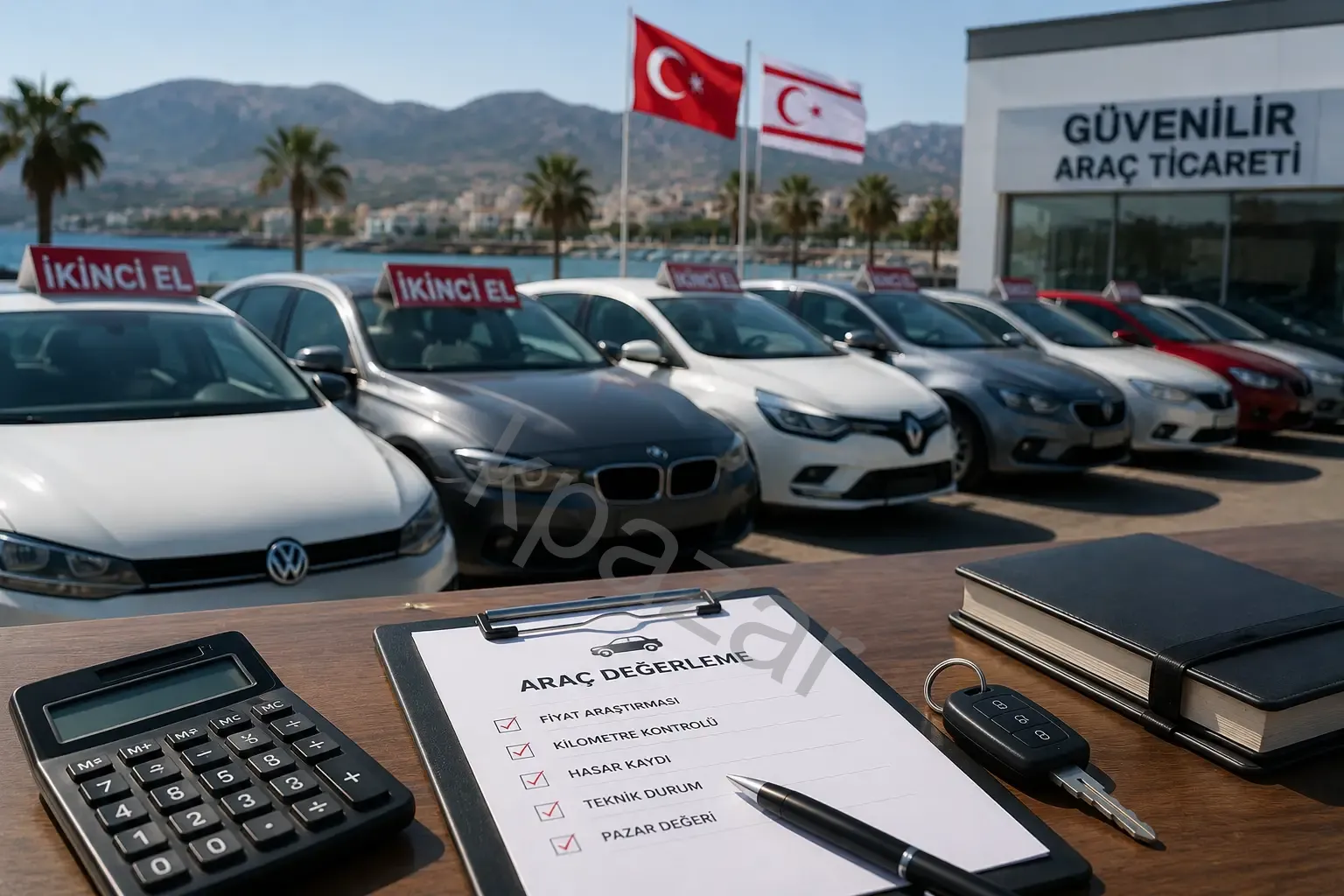 kktc-ikinci-el-araba-piyasa KKTC ikinci el araba pazarında sergilenen çeşitli marka ve modeller